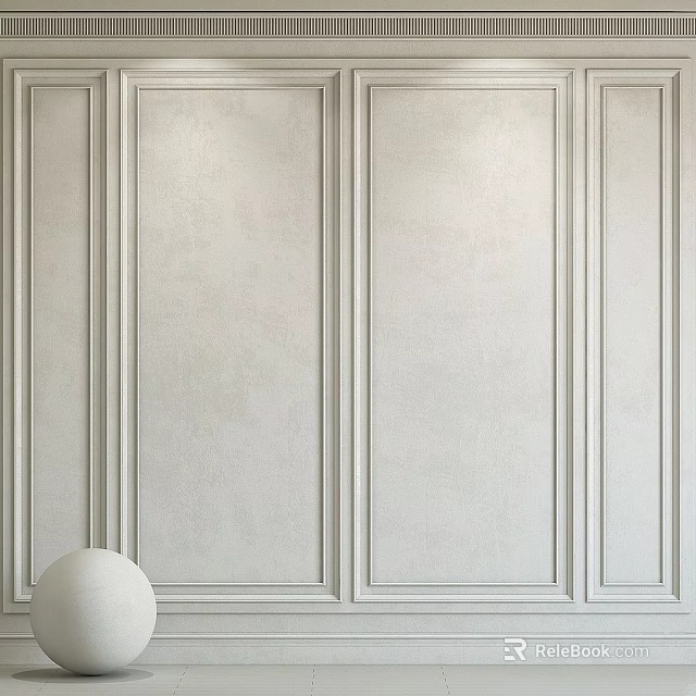 White Decorative Wall Panels With Clean Lines And Modern Design Elements 3d model