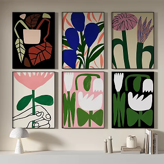 Modern minimalist decorative painting 3d model