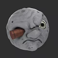 3D Spherical Game And Movie Character With Single Eye Cigar And Sad Expression