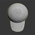 White Knitted Hat With Textured Woven Pattern And Curved Brim Design 3d model