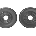 Two Black Circular Carved Intricate Home Decor Accents With Concentric Patterns