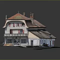 Traditional Style House With Red Roof Solar Panels White Walls And Red Shutters