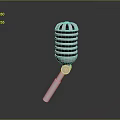 Vintage Classic Microphone With Metal Body And Retro Audio Equipment Design