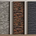 Gray Brown Black Rustic Stone Brick Wall Panels for Interior Design