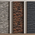 modern rubble wall molten rock 3d model