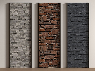 modern rubble wall molten rock 3d model