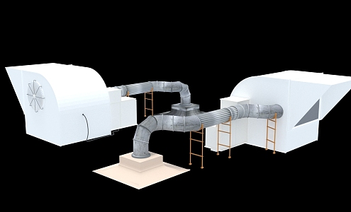 Smoke window antenna exhaust hole machine room 3d model