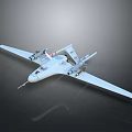 White Fixed Wing Drone With Long Aerodynamic Wings And Surveillance Equipment Model 3d model