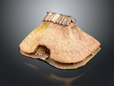 Traditional Thatched Hut Model With Straw Roof And Rustic Design Elements 3d model