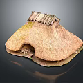 Traditional Thatched Hut Model With Straw Roof And Rustic Design Elements