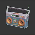 Vintage Retro Radio Speaker with Jazz Machine Design Dual Speakers Tape Slot and Antenna