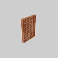 Wooden Room Divider With Geometric Pattern And Arched Panel Design