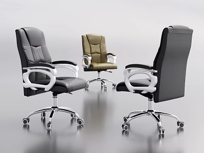 Modern Office Chair Featuring Armrests Wheels And Sturdy Metal Base Design 3d model