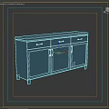 Wooden Cabinet With Woven Door Panels And Three Drawers Simple Design