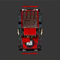 Red Block Style Off Road Vehicle Open Top Design Front Grille And Headlights