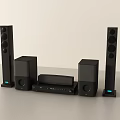 Black Home Theater Sound System With Floorstanding Speakers Center Speakers Subwoofer And Receiver