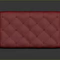 Red Velvet Upholstered Ottoman Bench With Wooden Legs And Modern Design