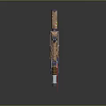Futuristic Tactical Rifle With Red Laser Scope Brown Orange Color And Detailed Design