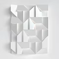White Geometric 3D Wall Decor With Modern Minimalist Design For Interior Decoration 3d model
