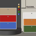 Modern Side Cabinet Dopamine Decorative Cabinet Color Combination Cabinet Memphis USM 3d model