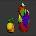 Colorful Assorted Fresh Fruits Including Pear Banana Strawberry Apple Pineapple And Grapes