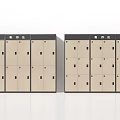 Wooden Finish Multi Door Storage Lockers With Secure Locks For Public Use 3d model