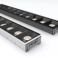 LED Grille Lights Black Long Strip Design With Multiple Round Bulbs For Commercial Indoor Lighting