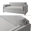 Gray Modern Sofa With Comfortable Upholstery And Stylish Armrest Design 3d model