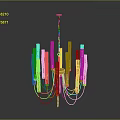 Modern Chandelier Featuring Golden Frame And Glass Tubes Design