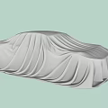 Car Covered With White Soft Fitted Cover Showing Smooth Folds