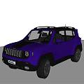 Purple Compact SUV Car with Roof Rack Front Grille and Modern Exterior Design