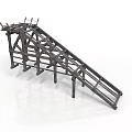 Metal Bridge Frame Structure Featuring Crossed Metal Bars And Support Legs
