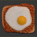 Delicious Toast Topped With Fried Egg And Baked Beans For Breakfast
