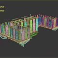 Detailed Modern Architectural Model With Intricate Structural Components And Layout Design 3d model