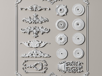 European-style carved lampholder plaster line model