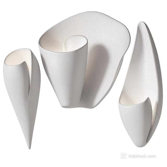 Modern White Chandeliers With Unique Sculptural Shapes And Artistic Design 3d model 