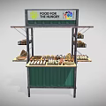 Food For The Hungry Food Stall With Variety Of Pastries Bread Snacks On Display Shelves