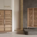 Designer Modern Wine Cabinet With Glass Doors Metal Frame And Wine Glasses Bottles Storage
