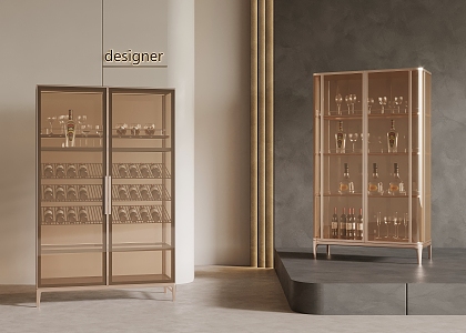 Glass Wine Cabinet 3d model