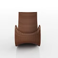 Modern Brown Wavy Lounge Chair With Textured Sculptural Design And Sleek Lines