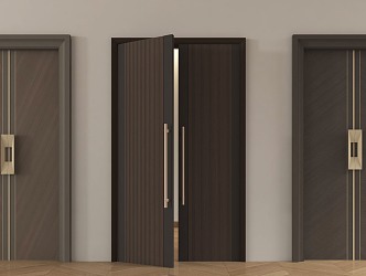 Modern double door combination entry door 3d model