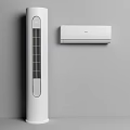 White Standing Tower and Wall Mounted Air Conditioner Fans with Sleek Modern Design