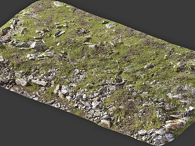 Natural Stone Wood Outdoor Terrain With Green Grass And Rural Scenic Landscape 3d model