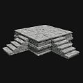 Stone Pedestal Platform Stone Stairway Remains Monuments Architecture 3d model