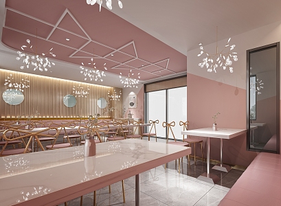 Light Luxury Beauty Salon Restaurant 3d model