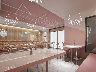 Light Luxury Beauty Salon Restaurant 3d model