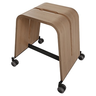 Boards Creative Wheeled Wooden Stool 18 3d model