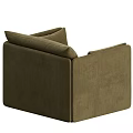 Single Sofa Light Beige Fabric Modern Design With Armrest And Cushions 3d model