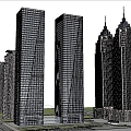 Modern High-rise Office Building Office Complex 3d model