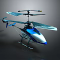 Blue And White Remote Control Helicopter Toy With Dual Rotors And Sleek Body Design